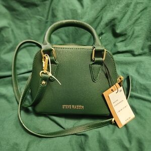 Steve Madden Green Mini Satchel with Gold Hardware